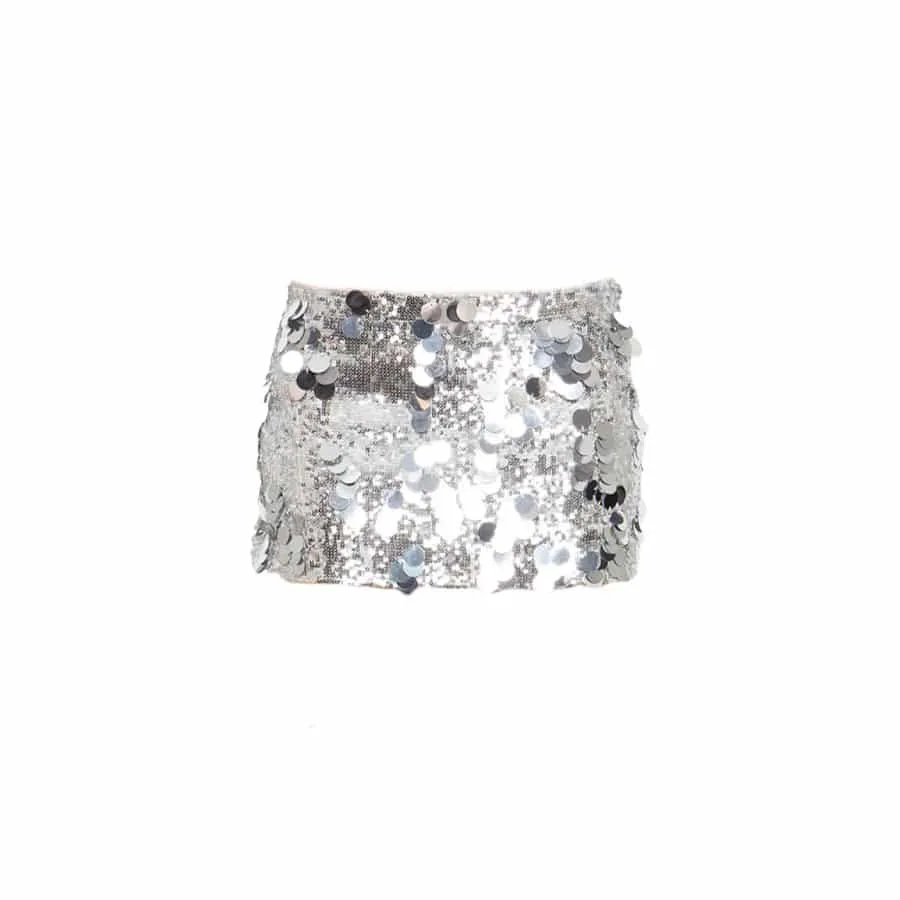 Silver sequin Danielle Guizio mini skirt