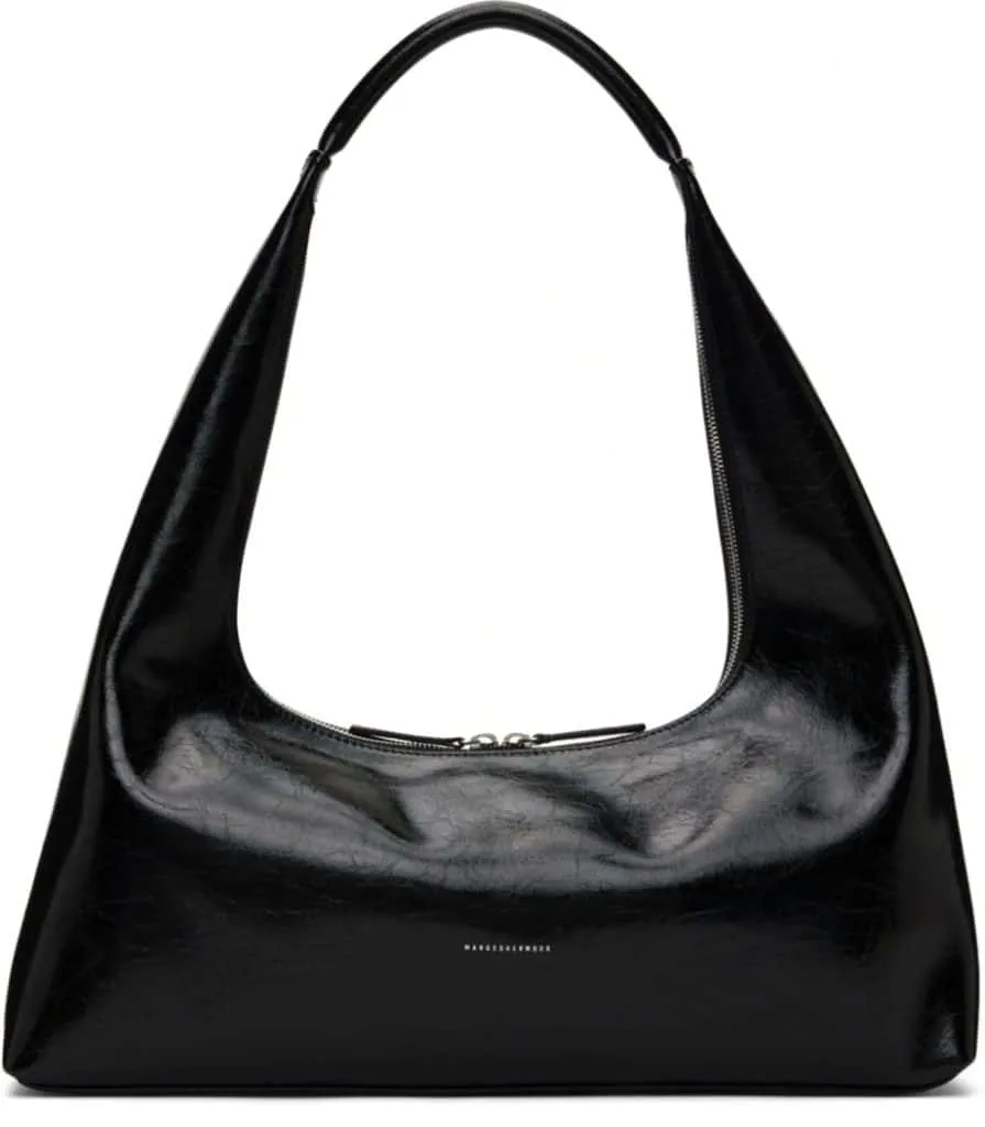 Marge Sherwood large black leather hobo bag