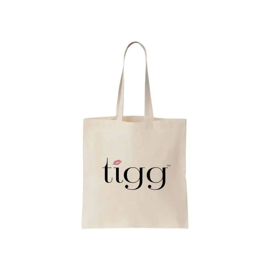 Cream TIGG tote bag with the tigg logo