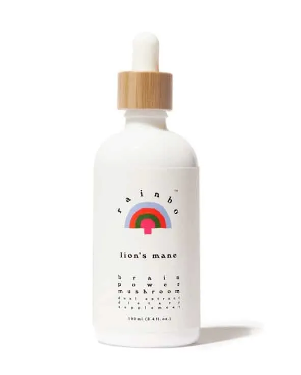 Rainbo Lion's Mane mushroom dual extract tincture bottle