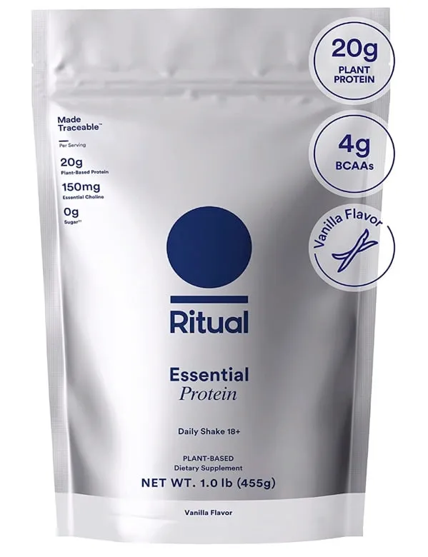 Ritual Essential Protein vanilla plant-based protein powder bag