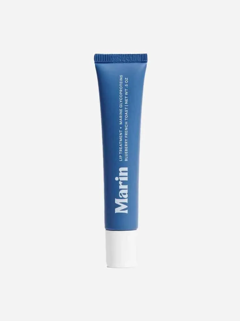 Marin Lip Treatment in Blueberry French Toast, a blue tube