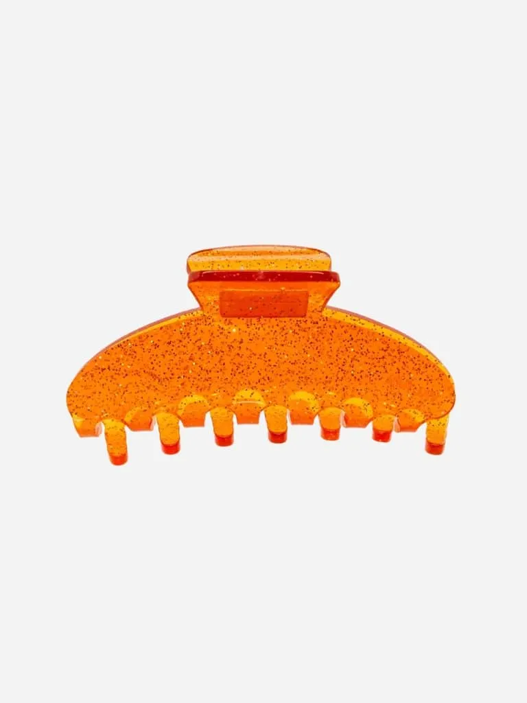 Emi Jay Big Effing Hair Clip in Aries, a glittery orange claw clip