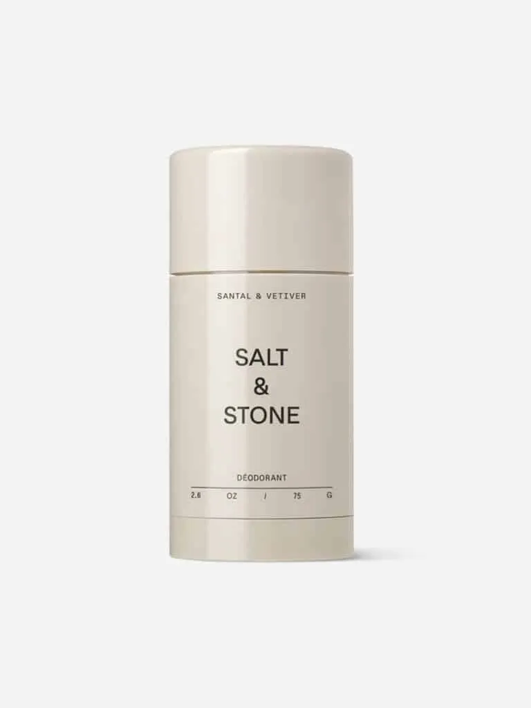 Salt & Stone natural deodorant stick in a cream-colored tube