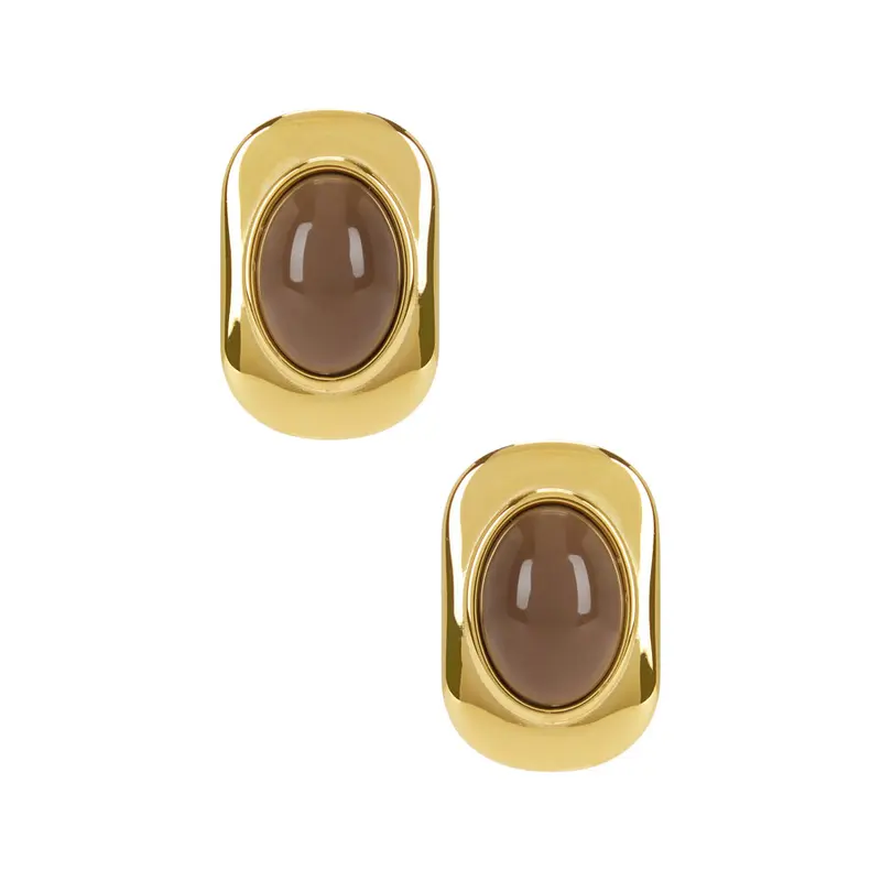 brown and gold earrings