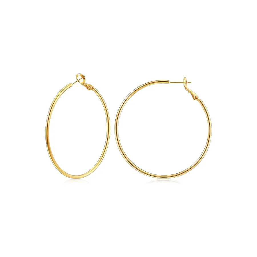 Large gold hoop earrings